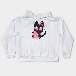 Pretty Kitty with strawberry jam Kids Hoodie